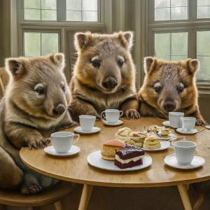 Our AI Wombats trialling the Tea Party
